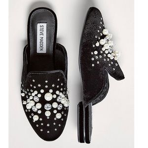 Steve Madden pearl embellished mules
